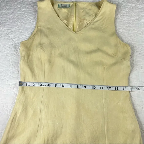 🔥Tommy Bahama 100% Silk Knee Length Yellow Butter Dress - Picture 9 of 13